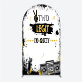 Aperturee Aperturee Two Legit to Quit Birthday Arch Backdrop Second Bday Hip Hop Party Banner 90s Retro Boombox Photo Prop Decor
